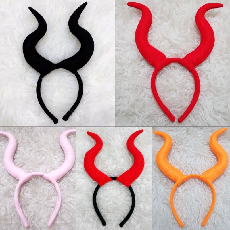 Bando Maleficent Devil Kostum Halloween Hitam Merah Kostum Maleficent Tanduk maleficent Black Fairy