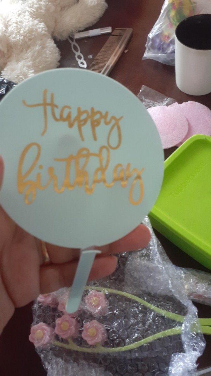 perlengkapan Pesta Ulang Tahun Dekorasi Kue Akrilik Emas Silvery Cupcake --b1