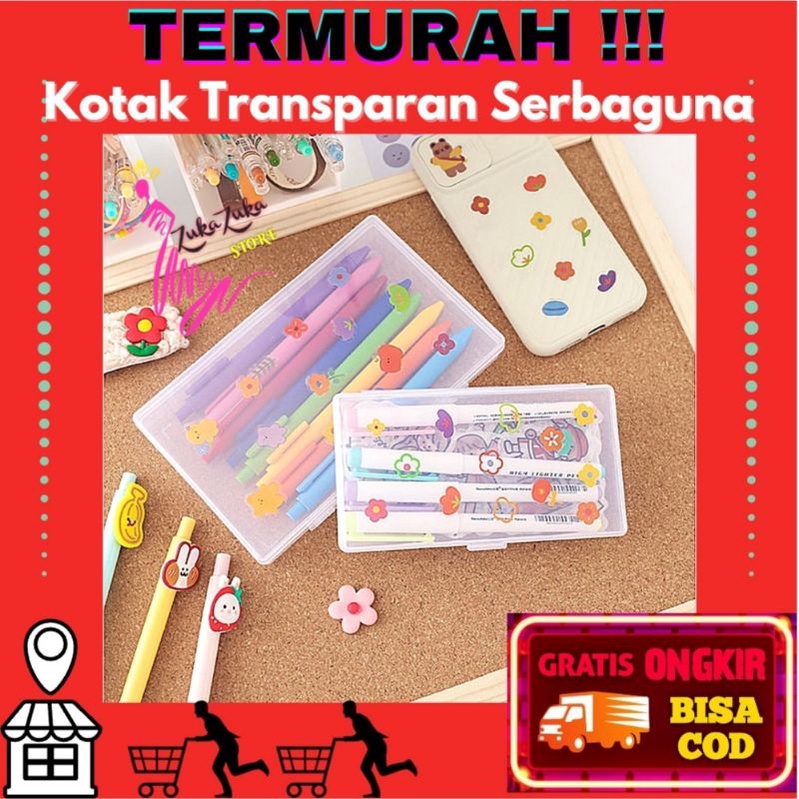 

Box Organizer Kotak Plastik Penyimpanan Wadah Pensil Alat Tulis Aksesoris Sticker Stiker / Tempat Penyimpanan Serbaguna / Produk Unik Korea Luc