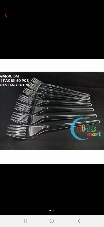 Garpu Dm Garpu Panjang Plastik Isi 50
