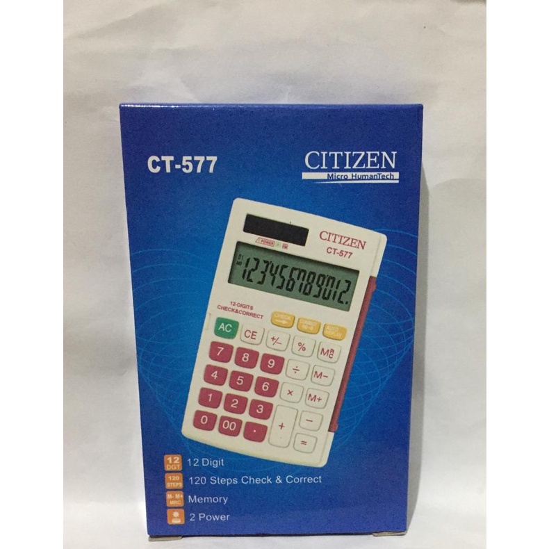 

Kalkulator / calculator CITIZEN CT 577 12 Digit warna warni