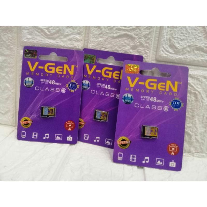 memory vgen 4GB, 16GB, 32GB class 6