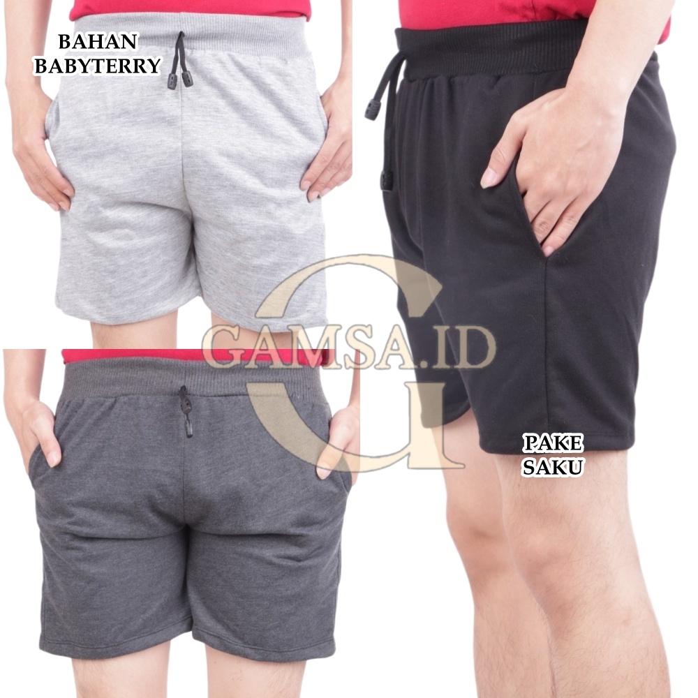 COD - CELANA PENDEK BABYTERRY PRIA WANITA SHORT PANTS KOLOR TRAINING PENDEK CASUAL SANTAI TIDUR OLAHRAGA