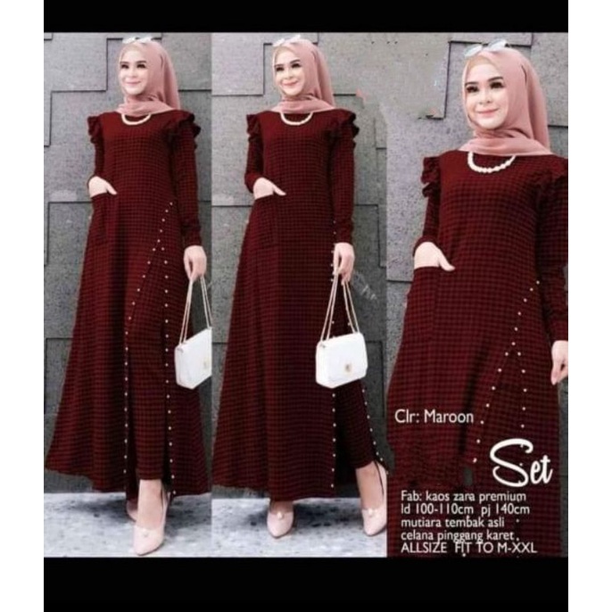 set gamis celana