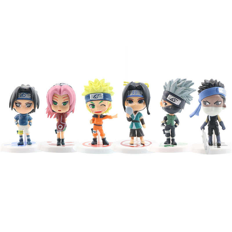 6pcs 12pcs/set Anime Naruto Action Figure Naruto Kakashi Minato Sasuke Model Lebah Mainan PVC