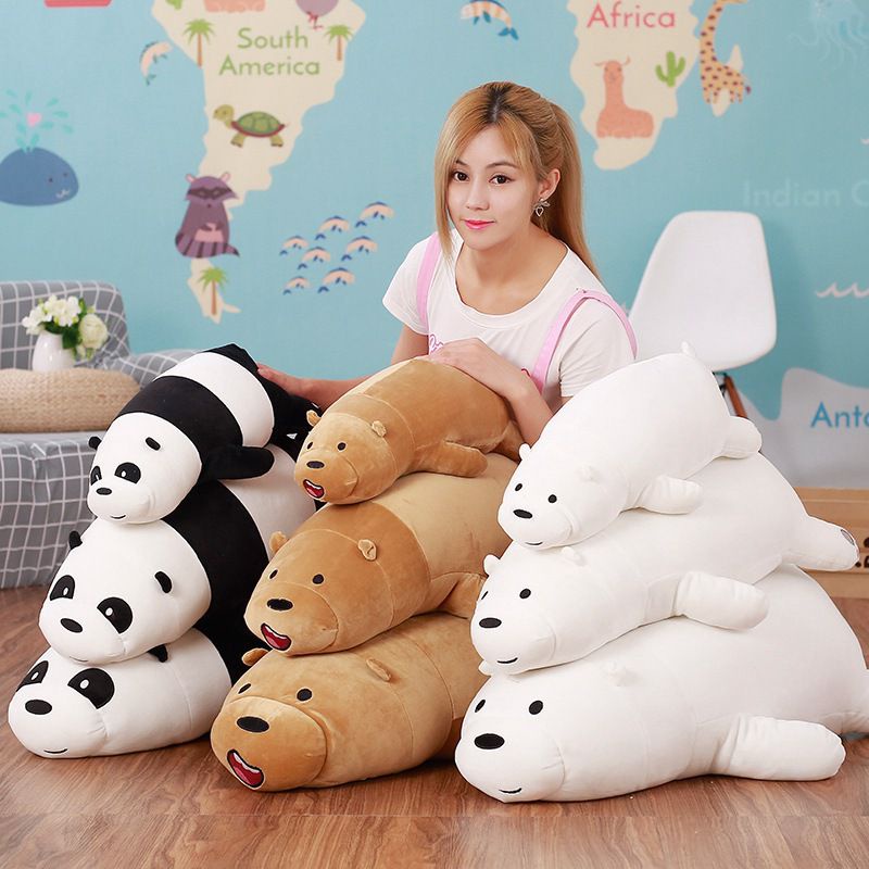 80 cm Bare We Bears Bantal Kartun Beruang Grizzly Panda Lembut Boneka Mainan Boneka Mewah