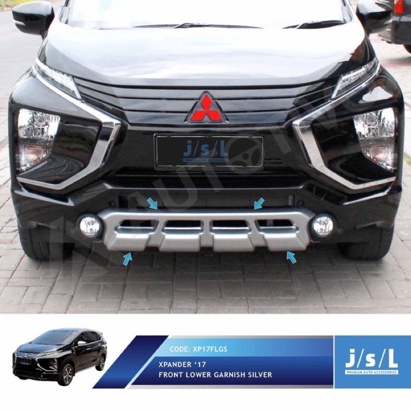 JSL Front Lower Garnish Xpander Skid Plate Depan Silver