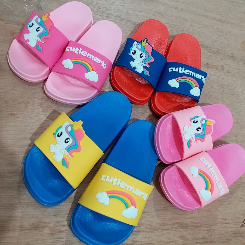 HappyOliver SANDAL UNICORN CUTIE Sandal selop karet lucu anak, Sandal anak unicorn lucu