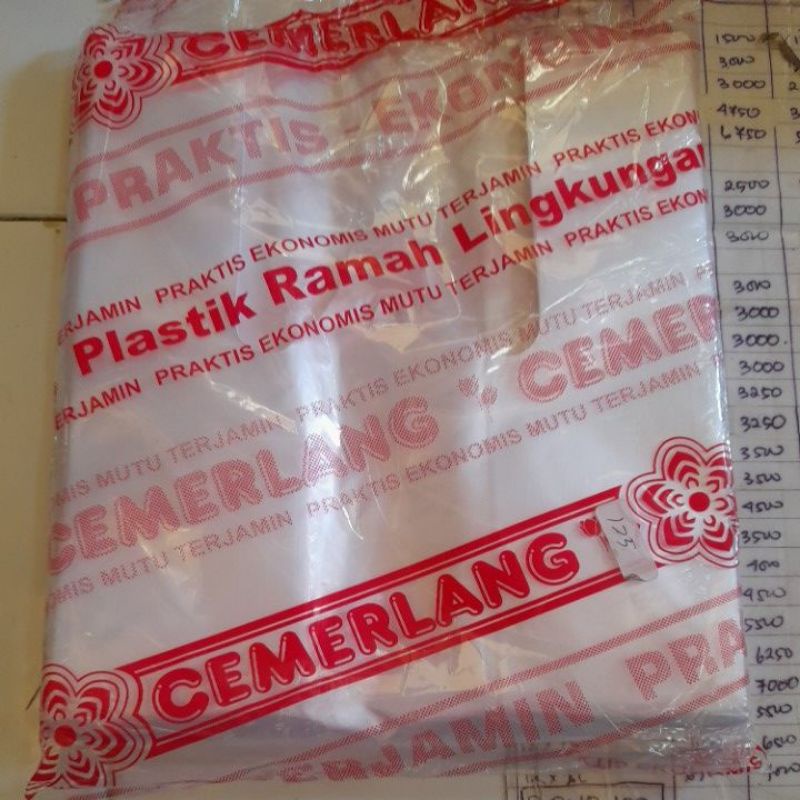 kresek bening kecil cap cemerlang uk. 15 cm