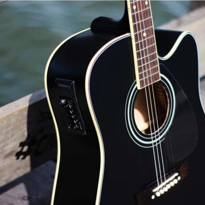 Gitar akustik YAMAHA ELEKTRIK BLACKDOFF EQ PAKET KOMPLIT