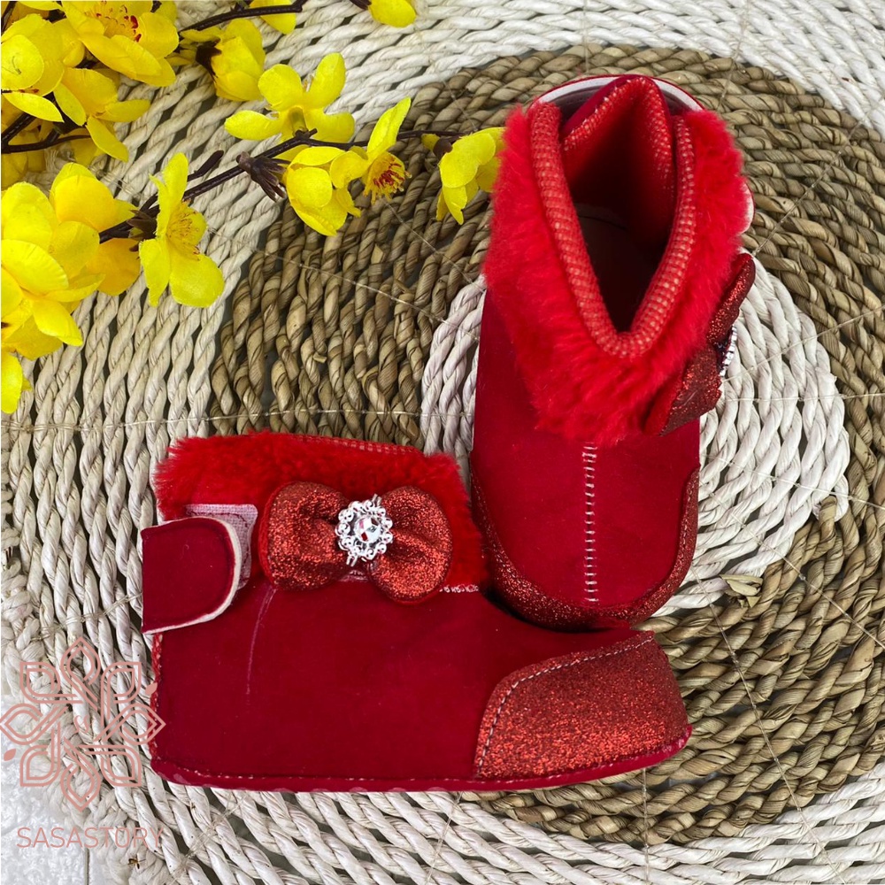 SEPATU BOOT ANAK BAYI BABY PEREMPUAN GLITTER 0-12 BULAN LP04