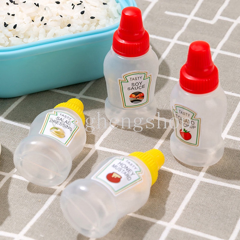 2 / 3 Pcs / Set Botol Wadah Bumbu Saus Tomat Salad Dressing Bento Makan Siang Mini Portabel Untuk Dapur