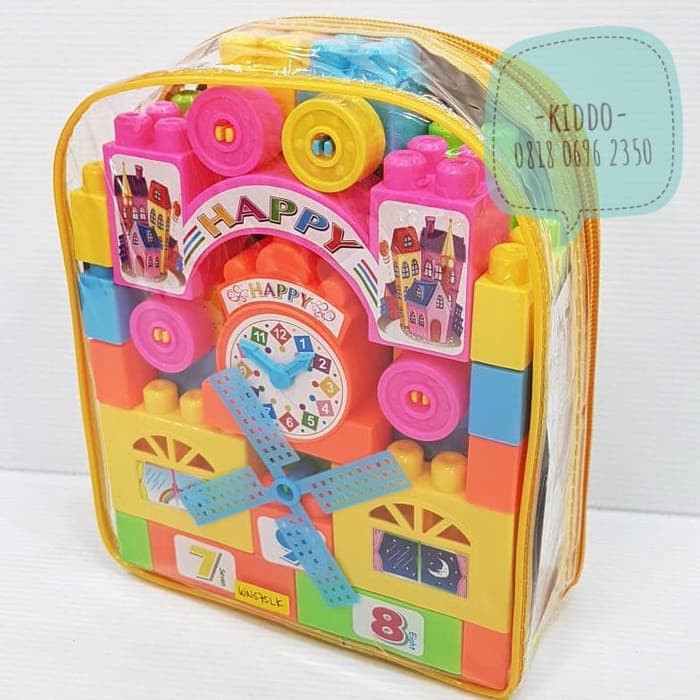 Mainan edukasi - Lego Mega Block huruf dan angka isi 48 pcs