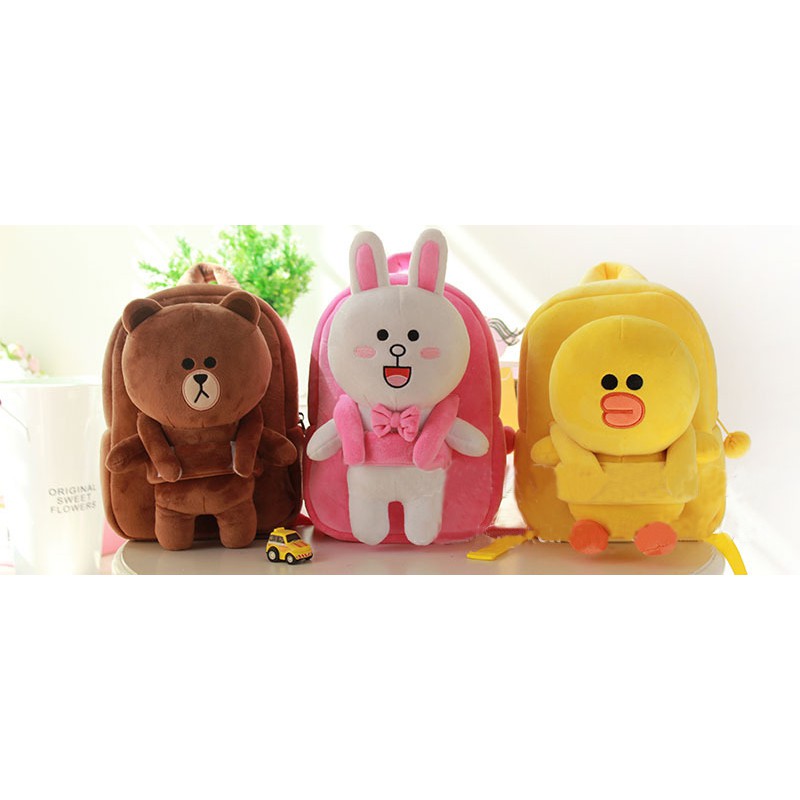 Tas Boneka LINE Tas anak tas Ransel Brown Cony Sally