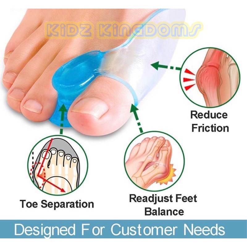 Pelindung Jempol Kaki Bahan Silikon Bunion Toe - Corrector Separator Valgus Big Toe