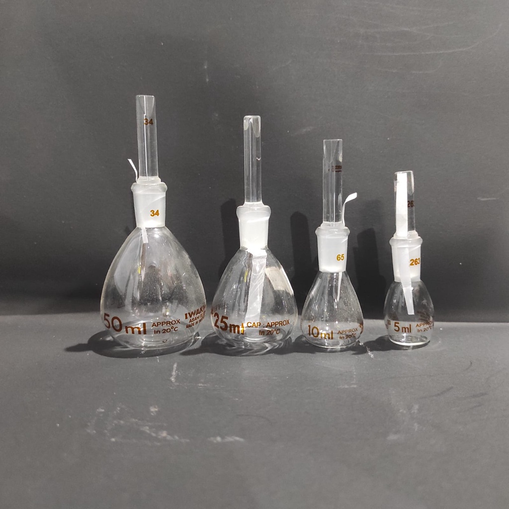 Pycnometer Piknometer Iwaki 5ml 10ml 25ml