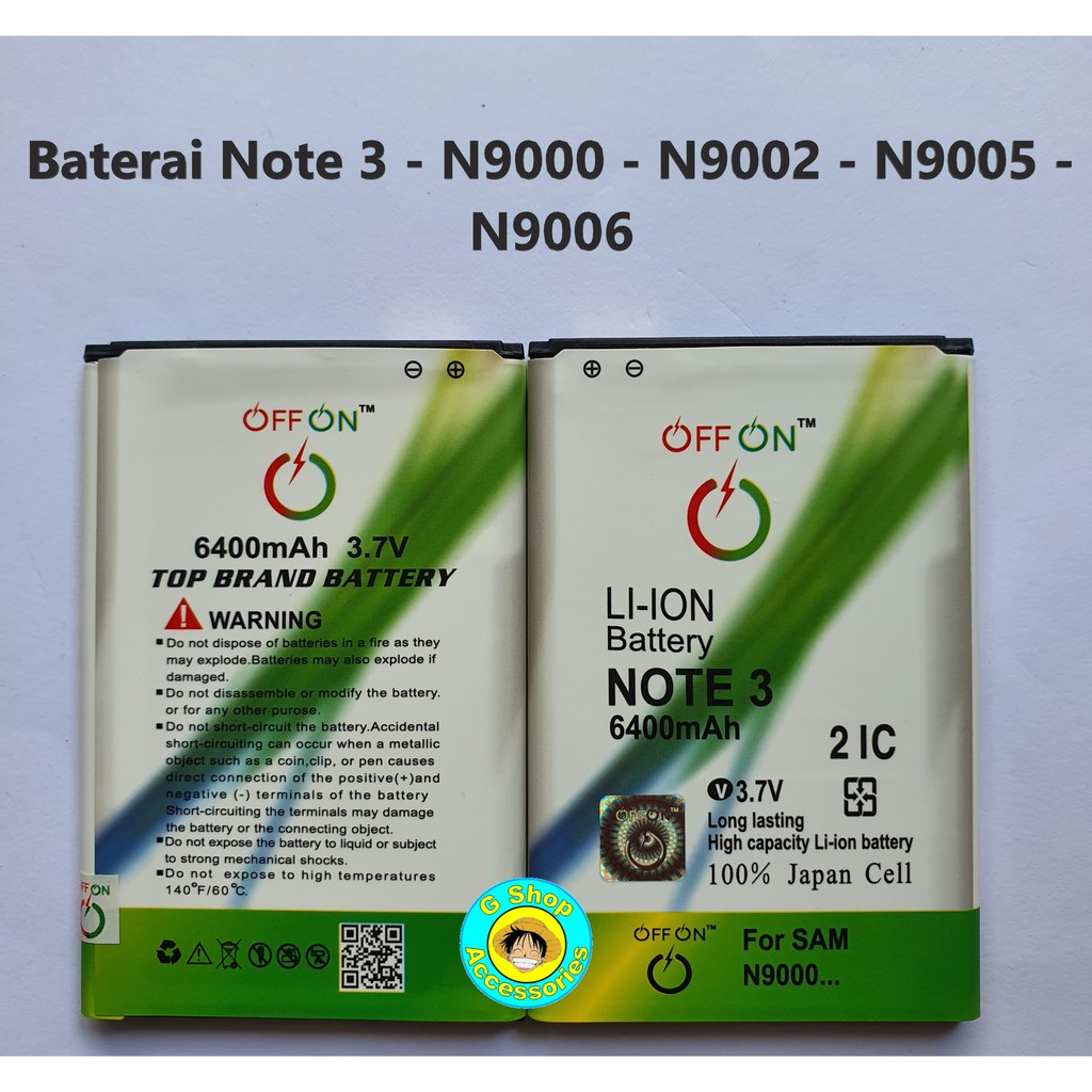 Baterai Battery Doublepower Samsung Note 3 N9000 N9002 N9005 N9006 Batre