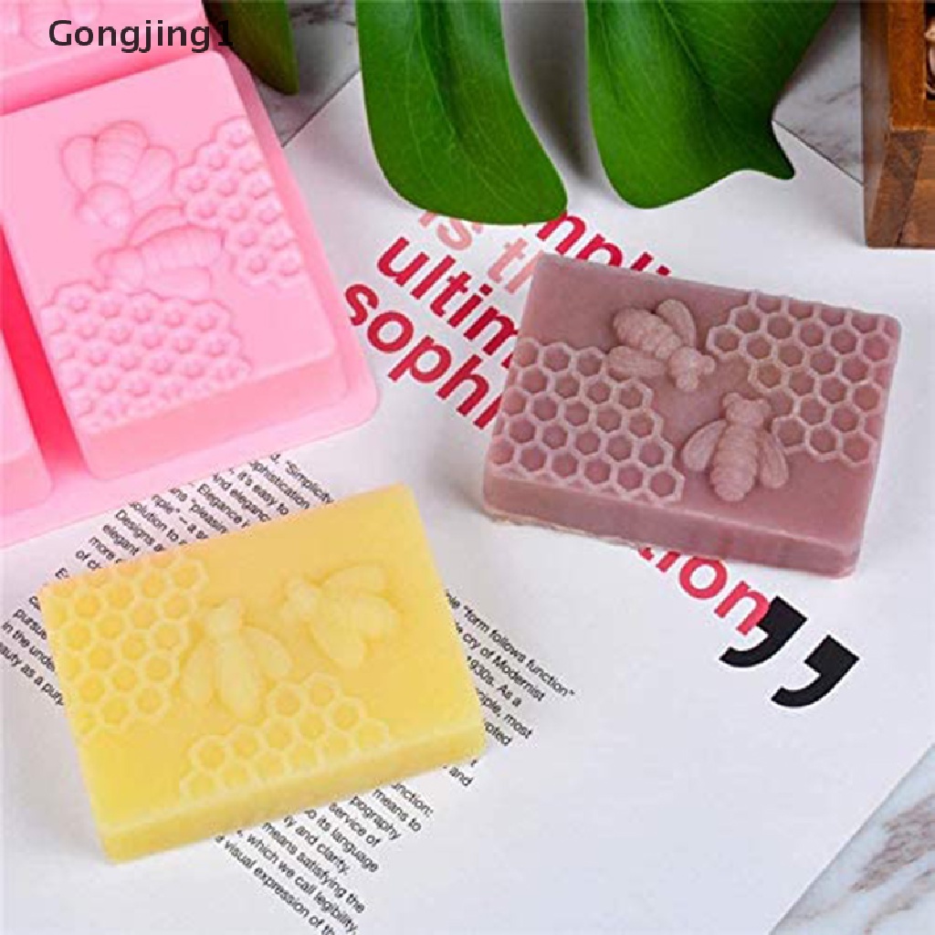 Gongjing1 Cetakan Resin Bentuk Sarang Lebah 3D Bahan Silikon Untuk Dekorasi Kue / Sabun DIY