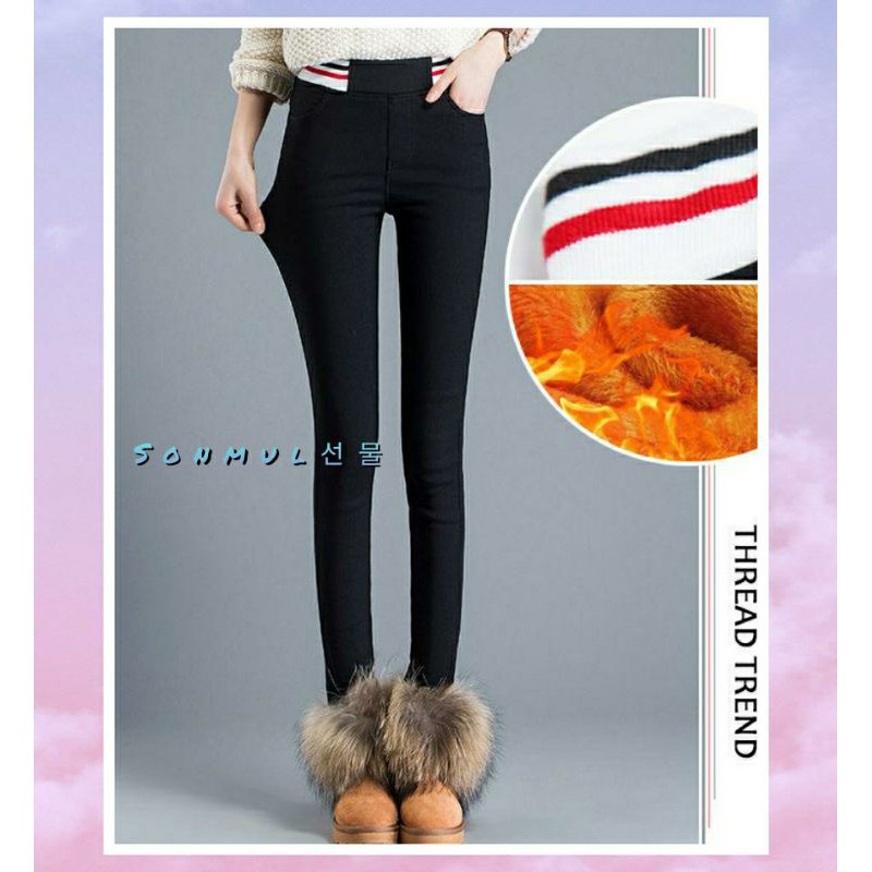 IMPORT WOMAN WINTER THERMAL LEGGING PANTS 'PAULINE' CASHMERE CELANA PANJANG WANITA MUSIM DINGIN