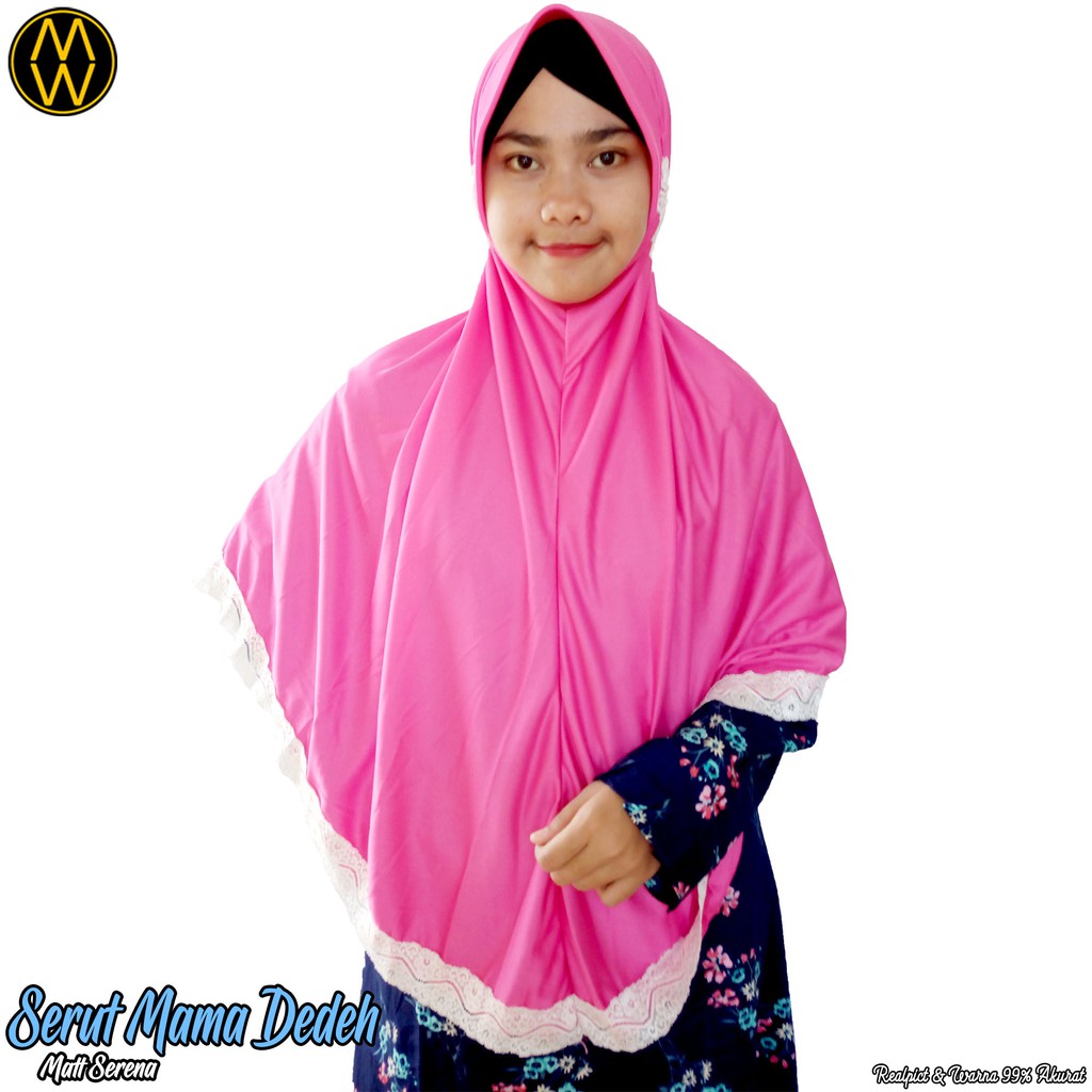 Jilbab Serut Polos / Jilbab Serut Jumbo  /Jilbab Syari Renda serena (serut Mamah Dedeh)