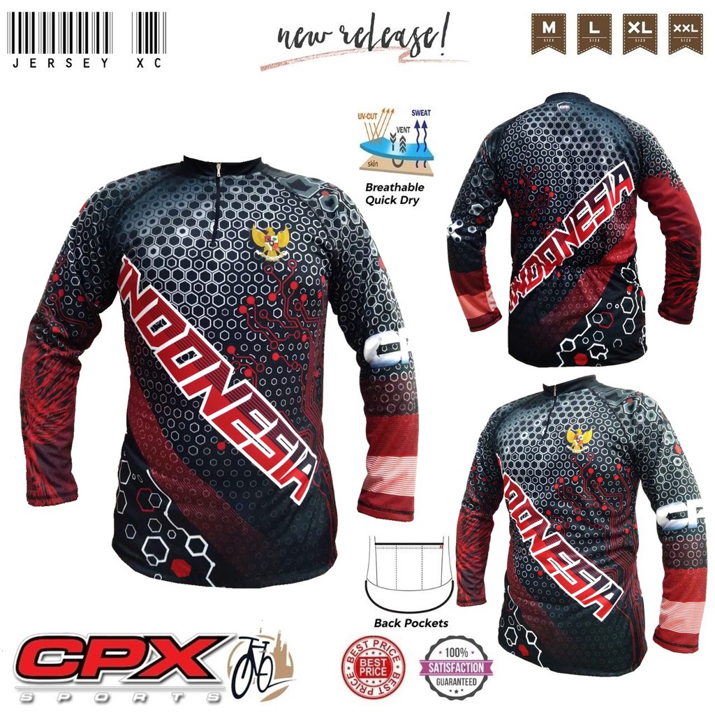  Jersey  Sepeda  XC HUT RI 75 INdonesia Premium Shopee 