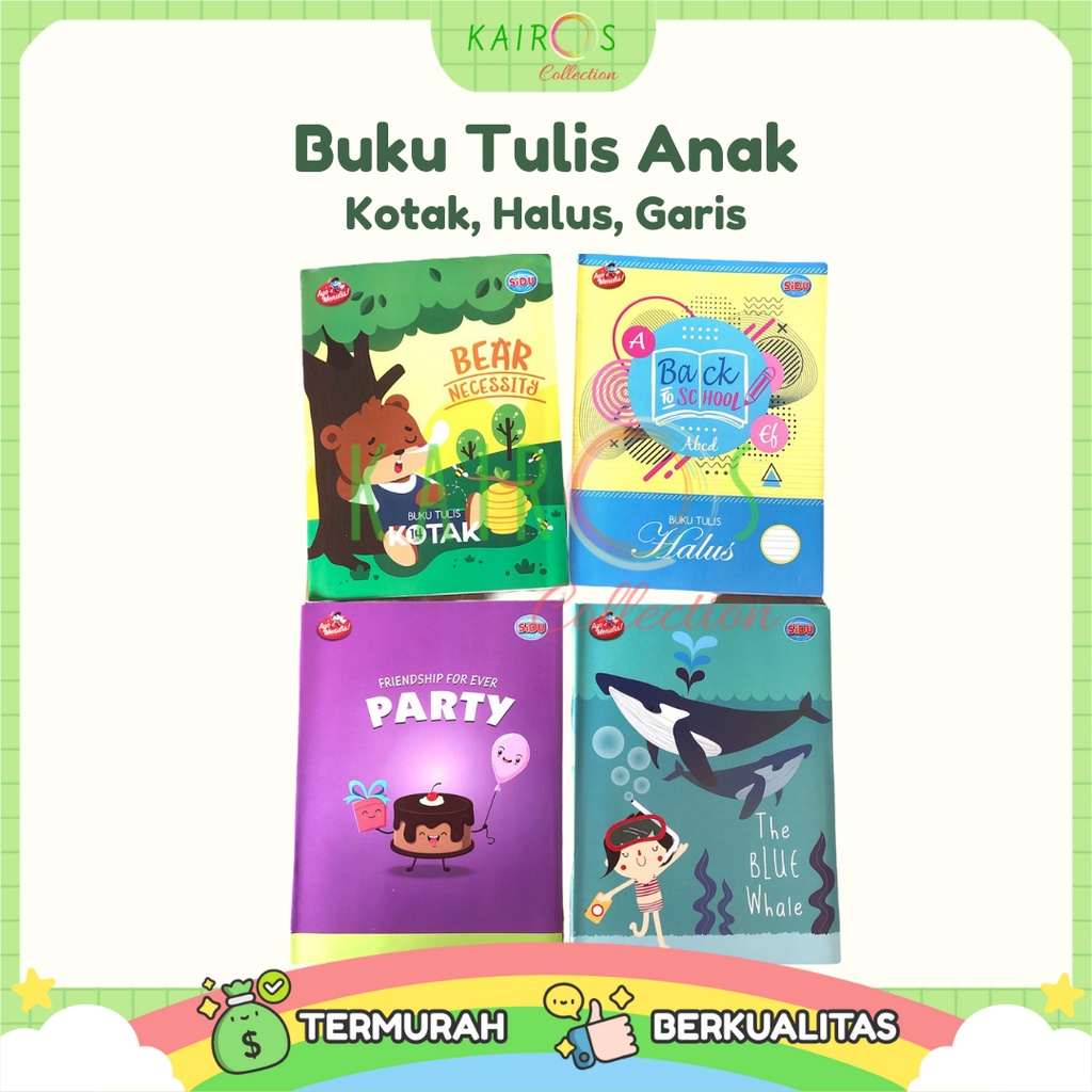 Buku Tulis Anak 1 Pack Sinar Dunia Perlengkapan Sekolah Buku Kotak Halus Garis