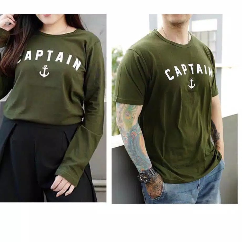 T shirt CAPTAIAN pasangan / couple jumbo M L XL 5XL / T-SHIRT PASANGAN BIG SIZE