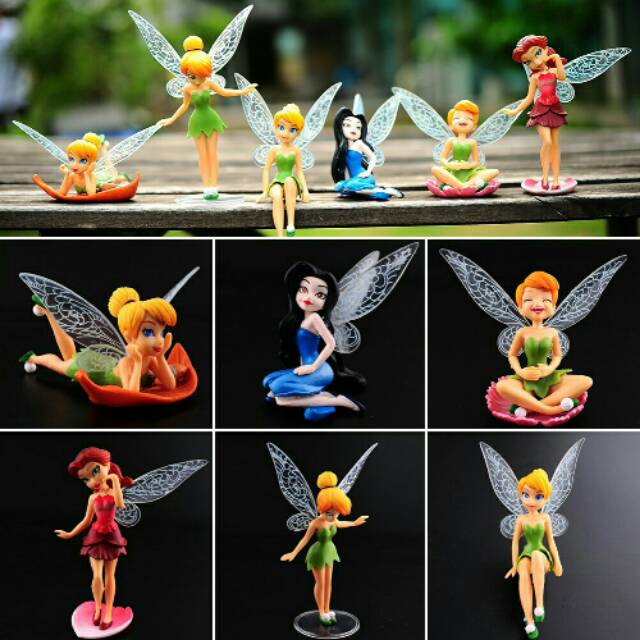 Figure Tinkerbell 1 set isi 6 pcs atau Hiasan Kue Tinkerbell isi 6 pcs atau Topper Tinkerbell