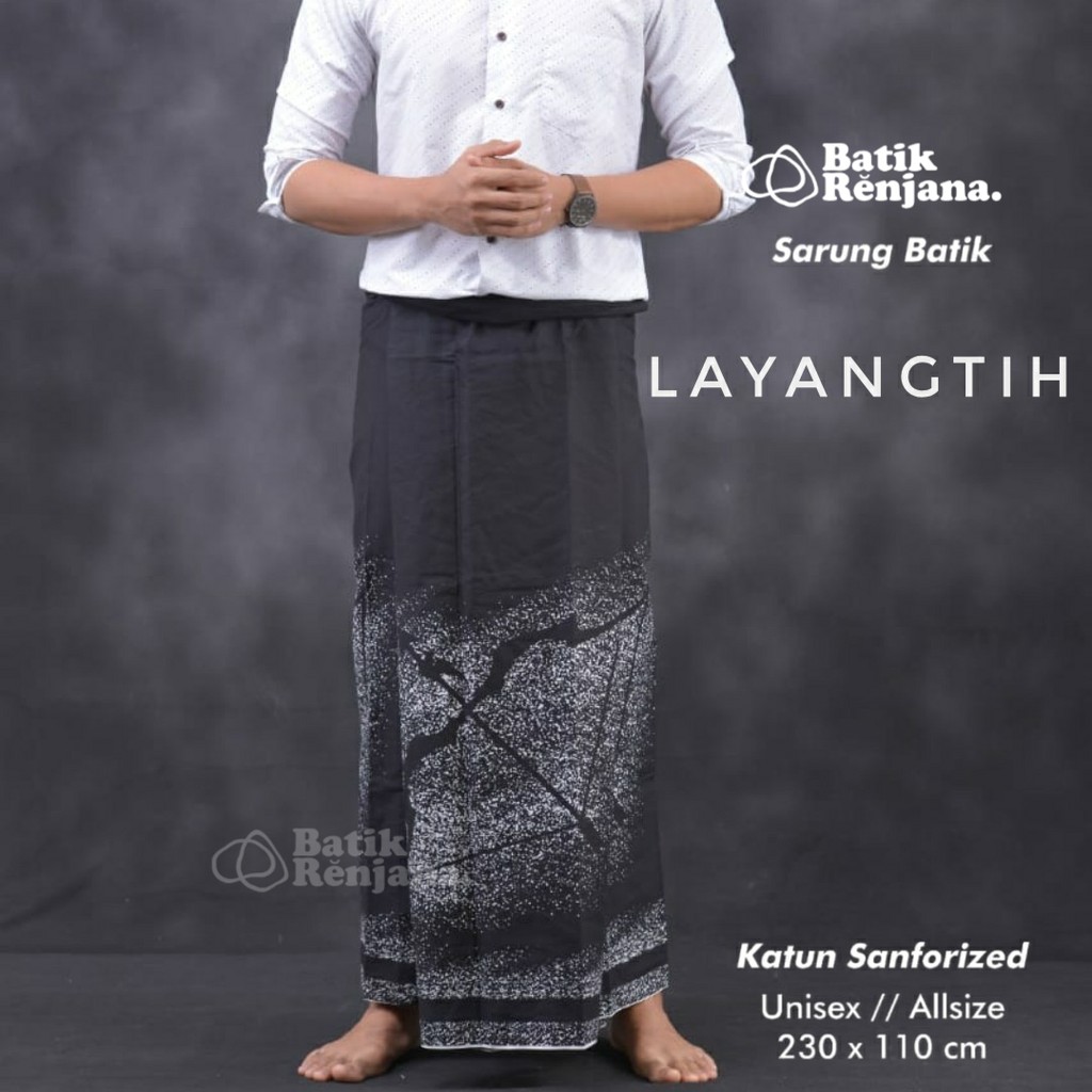 LAYANGTIH Sarung Batik Pria Cowok Dewasa Premium Motif Batik Lebaran Asli Solo ALL Size RENJANA