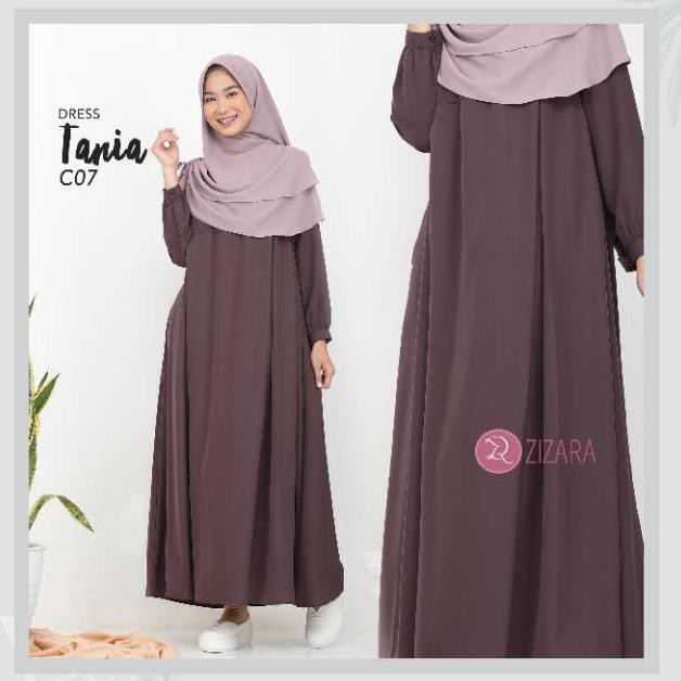 Gamis Syari Tania Original Zizara Gamis Polos Dg Model Sederhana Berbahan Iconic Shopee Indonesia