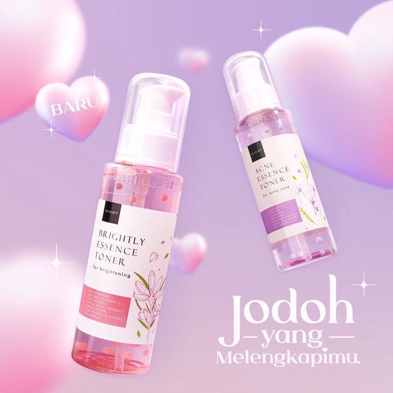 [ 1Kg = 16Pcs ] Scarlett Whitening Brightly Essence Toner| Scarlett Whitening Acne Essence Toner 100ML (BPOM)