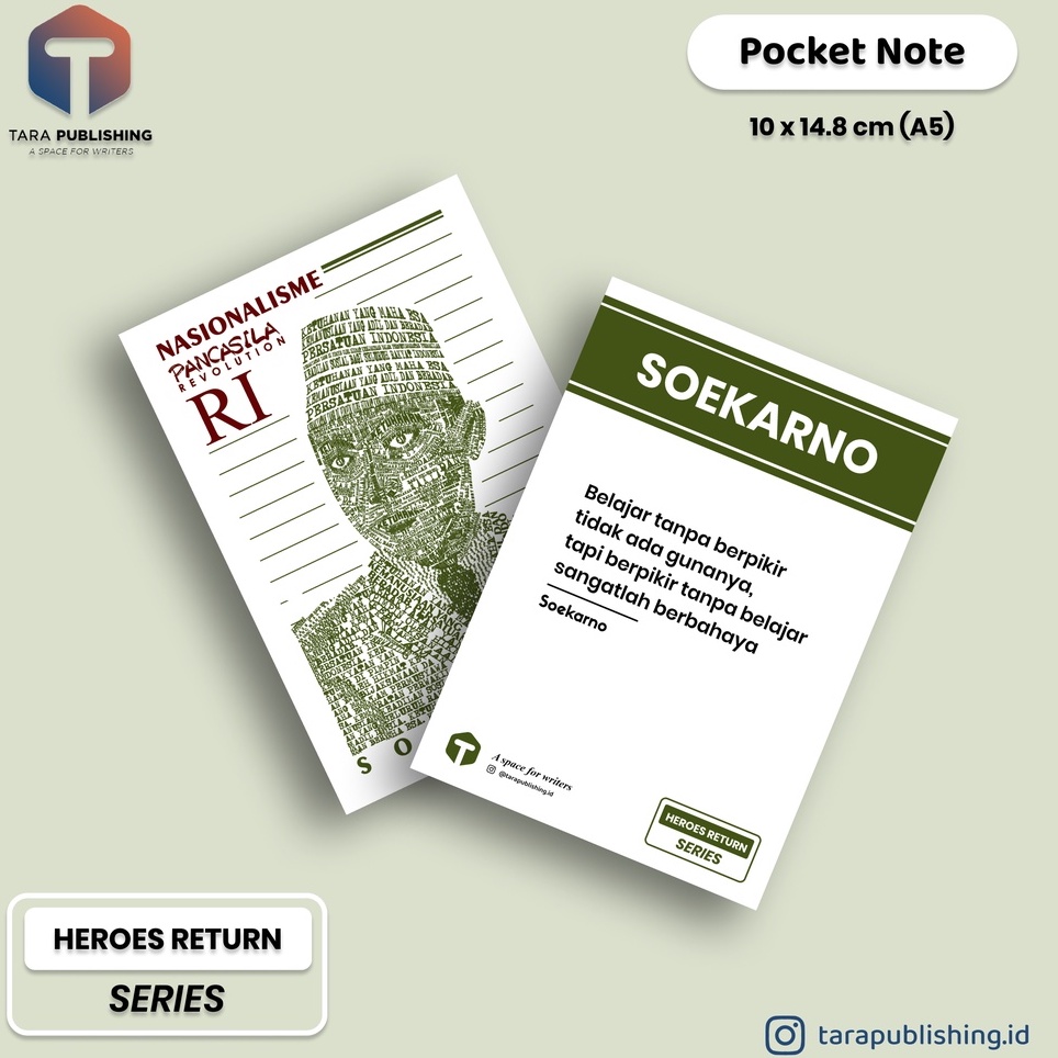 

Pocket Note SOEKARNO SUKARNO - Notebook Note Book Buku Tulis Catatan Note Agenda Planner
