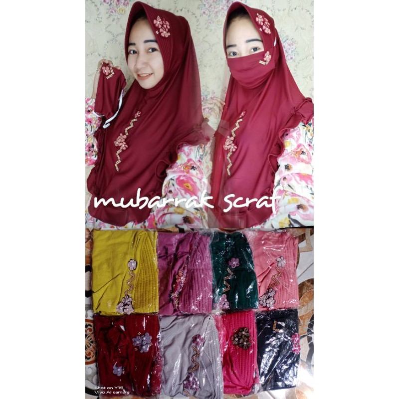 Hijab payet free masker murah/set masker hijab