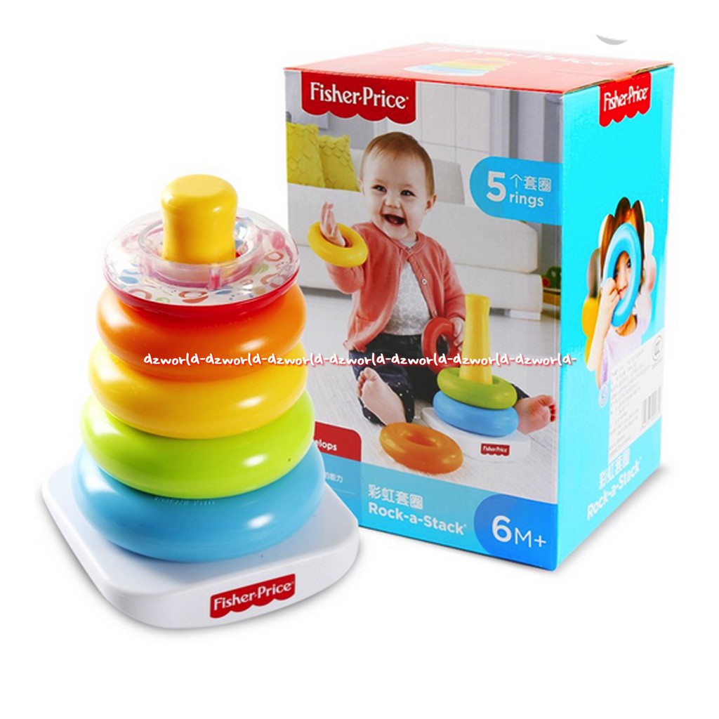 Fisher Price Rock a Stack Mainan Susun Bulatan Ke Ring Untuk Edukasi Bayi