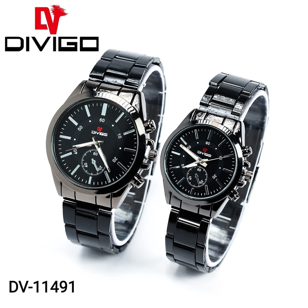 Jam Tangan Couple DIVIGO Analog StaintLess 11391