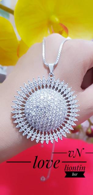 Xuping set perhiasan kalung matahari silver lapis emas putih