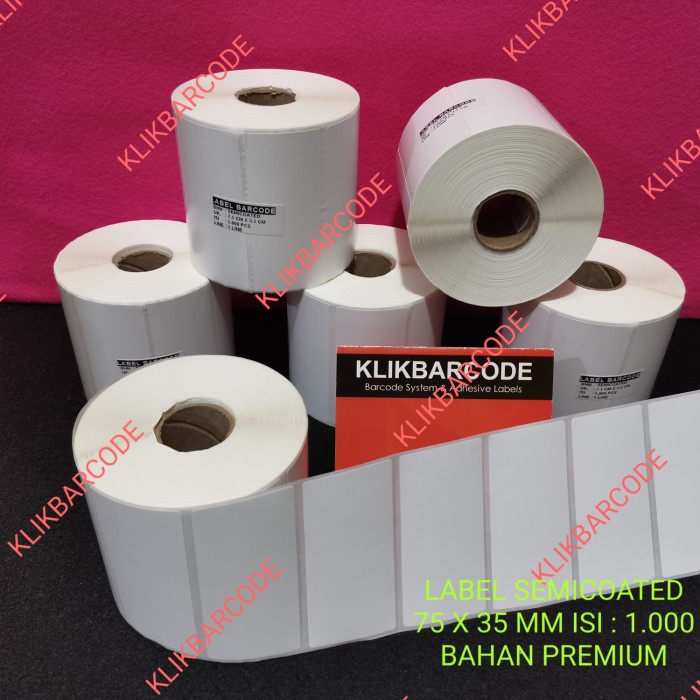 

LABEL BARCODE SEMICOATED 75 x 35 1LINE GAP CORE 1" (ISI 1.000 PCS)