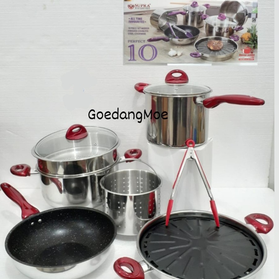 SUPRA PERFECT TEN - Panci Set Cookware Set Perfect Ten 10 pcs
