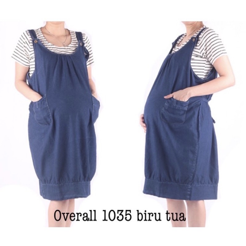 Dress Hamil Overall 1035 Biru Tua