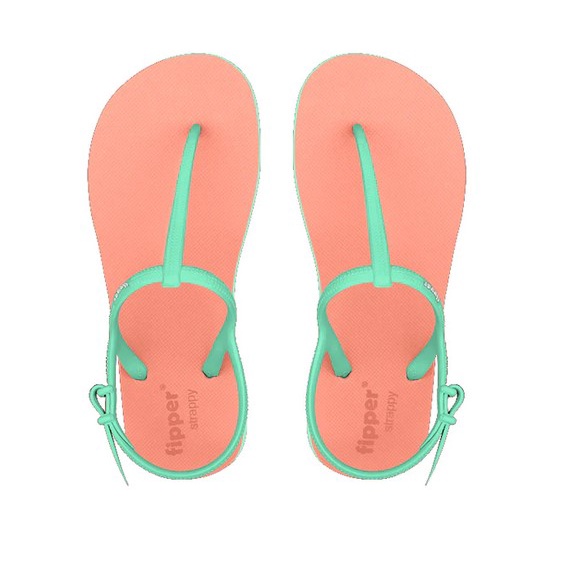 Sandal Fipper Strappy Pink Tulip Green Surf Original