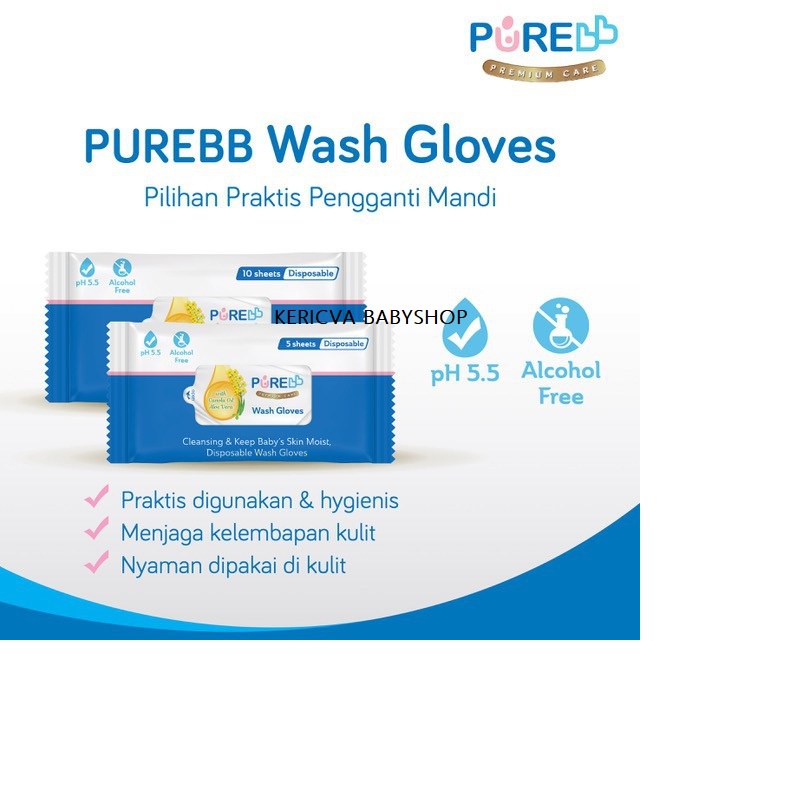 Pure baby gloves disposable purebb washlap waslap