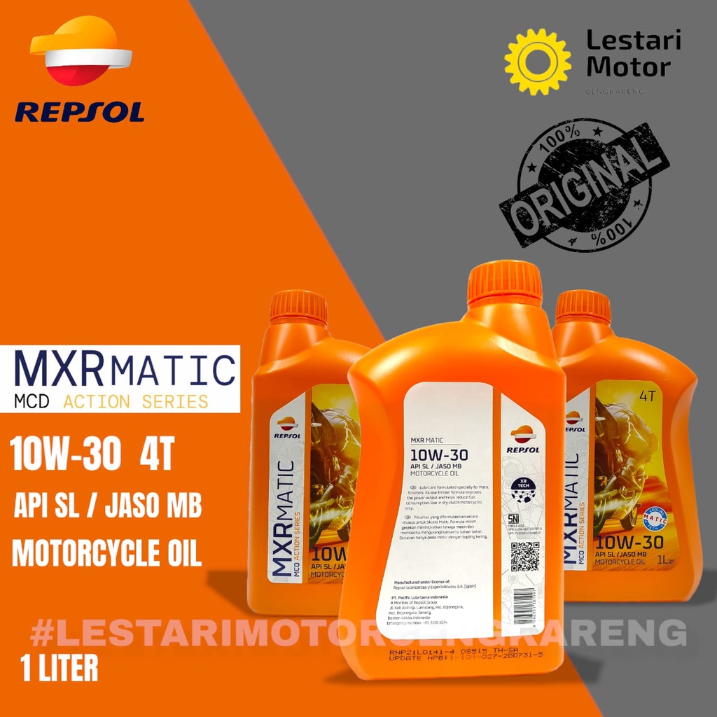 OLI REPSOL MATIC MXR 10W30 1000ML MOTOR MATIK DENGAN COOLING TEKNOLOGI