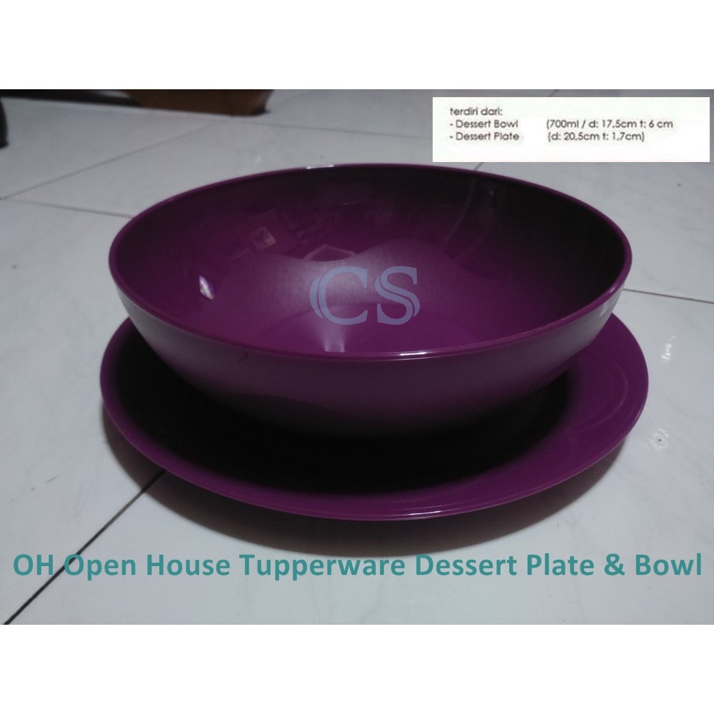 OH Open House Tupperware Dessert Bowl Plate Tupperware / Mangkok piring plastik