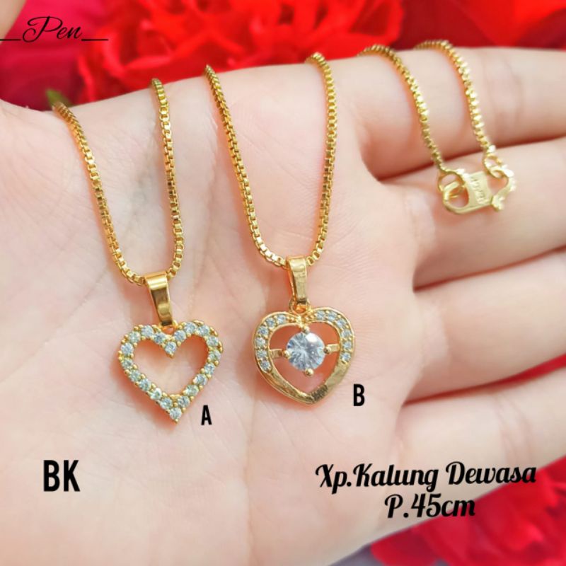 Kalung Dewasa motif Love simple elegan Gold,tidak karat *COD*