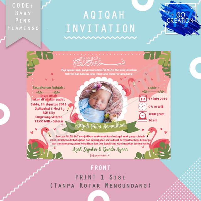 480 Koleksi Contoh Undangan Aqiqah Bayi Perempuan Gratis Terbaru