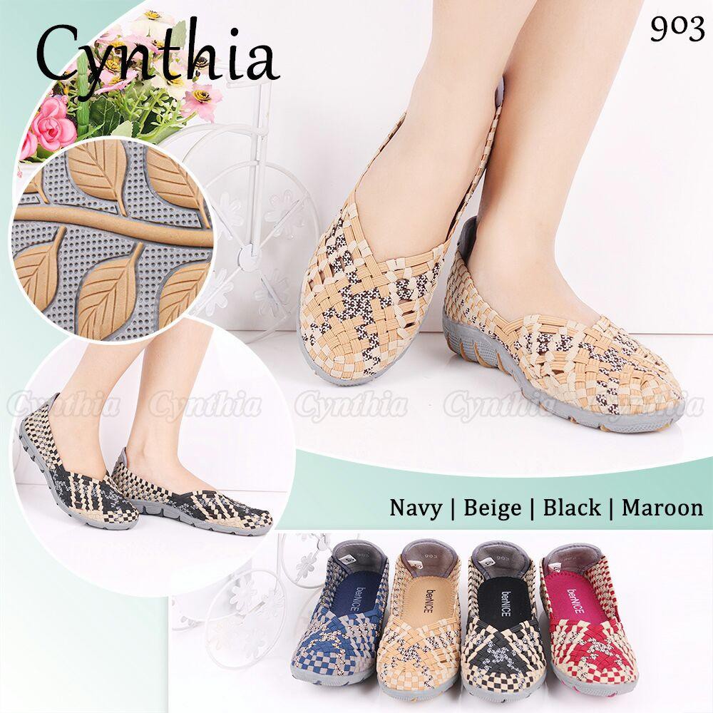 Dijual CYNTHIA SEPATU RAJUT   SEPATU ANYAM   CYNTHIA FLAT 903 ORIGINAL Diskon