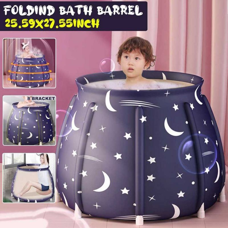 Bathtub Bak Kolam Tempat Mandi Renang Rendam Lipat Bayi Balita Dewasa Portable Baby Bath 65x70 cm