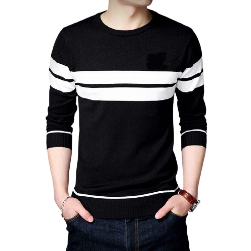 Sweater Rajut Pria Valdo tribal/Sweater motip Garis-Garis