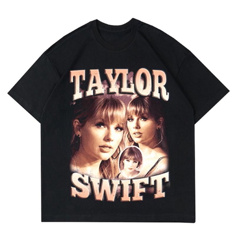 KAOS TAYLOR SWIFT VINTAGE RAPTEE | T-SHIRT TAYLOR SWIFT RAP TEE OVERSIZE BLACK