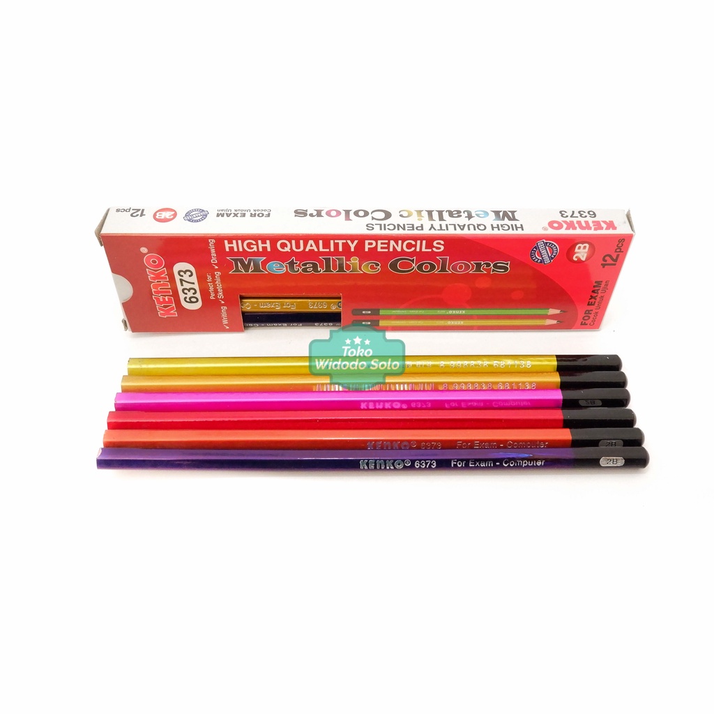 

Pensil 2B Kenko 6373 Hitam Kayu Serut Metallic Colors - 1 Pack Isi 12 Buah